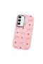 Samsung Galaxy S22 Compatible Shock-Absorbing Camera Protected Pink Silicone Case Bowknot Patterned - 3
