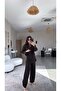 Brown Double-Breasted Jacketed Drapey Hem Detail Massi Suit - 6