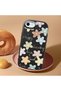 Black Silicone Case with Shock-Absorbing Camera Protections Compatible with iPhone 7/8/Se 2020 2022 Floral Print - 3