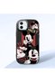 iPhone 12 Mini Compatible Black Silicone Case with Shock-Absorbing Camera Protections Mickey Patterned