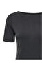 Women's Boat Neck Black T-Shirt - 15367559 - 3