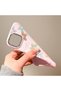 iPhone 16E Compatible Shock-Absorbing Camera Protected Pink Silicone Case Floral Print - 4