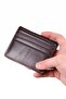 Genuine Leather Magnet Men Brown Card Holder Wallet - 4
