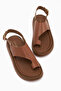Alis Genuine Leather Tan Flip Flops for Women Sandals - 5