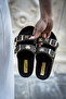 Women's Double Buckled Comfortable Sole with Butterfly Accessories Daily Summer Wear Slipper - 3
