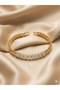 Stone-Embellished Rib Model Steel Bracelet - 2