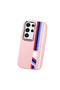 Samsung Galaxy S24 Ultra Compatible Shock-Absorbing Camera Protected Pink Silicone Case Bmw Patterned - 3