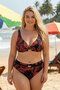 Women's Black Red Accessory Detail Lined Large Size Bikini Set Hzl25S-Lc25147 - 3