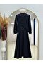 Belgi Rose Satin Dress-Ge5157 Black - 6