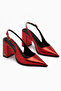 Essi Red Closed-Front Women's Shoes, Pack of Block Heel - 4