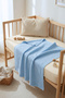 Knitted Knitwear Lightweight Baby Blanket Si - Soft Crib Cover - 80X100 cm - Blue - 2