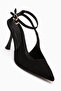 Jamie Black Snake Patterned Ankle Length Buckled Women's Heeled Shoes