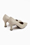 Clarry Genuine Leather Beige Women Heeled Shoes - 5