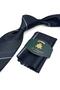 Black - White Stripe Pattern Classic Tie with Handkerchief Kk13669 - 2