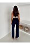 Women's Loose-Leg Stone-Embellished Modal Fabric Wide-Leg Model Sweatpants - 4