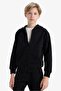 Hooded School Zippered Black Male Child Cardigan X5844A6/Bk81 - 4
