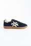 Shen Women's Lace-Up Shoes Genuine Leather Sneakers Navy Blue Suede