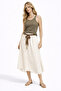 4849 women's leopard print skirt with tie detail - beige