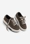 Women's Sneaker High Sole Lace-Up Sports Shoes Kotnel Brown Linen