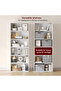 VASAGLE 6 Tier Wooden Bookcase with Adjustable Shelves, White Storage Organizer - 5