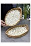 Bambu 2 Li Sedefli Oval Tepsi