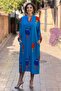 Bodrum Blue Fish Shirt Dress - 2