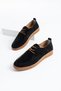 Montivo Women's Lace-Up Genuine Leather Loafers Black Suede - 6