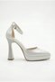 Women's Special Design Pointed Toe Platform Heeled Satin Evening Dress Shoes, Wedding Dress Shoes - 4