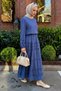 Indigo Set with Ruffled Flared Skirt - 4