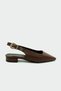 Giga Belt Buckle Detail Flat Women's Bitter Brown Ballet Flats - 3