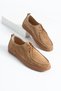 Montivo Women's Lace-Up Shoes Genuine Leather Loafers Tan Suede - 6