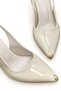 Women's Patent Leather Gold Toe Trim Detailed Stiletto - 4