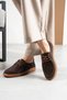 Montivo Women's Lace-Up Shoes Genuine Leather Loafers Brown Suede - 2