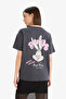 E9847Axar191 Anthracite Coool Looney Tunes Oversized Wide Fit Back Printed Short Sleeve T-Shirt - 7