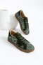 Syndra Women's Genuine Leather Sneakers Khaki Glitter/Khaki Suede - 5