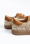 Syndra Women's Genuine Leather Sneakers Gold Glitter/Tan Suede - 6