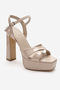 Women's platform Heeled Shoes genuine Leather zy 4147 powder - 3