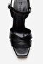 Women's platform Heeled Shoes genuine Leather zy 4147 black - 2