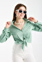 Women's Satin Shirt Long Sleeve Classic Chic Office Daily Shiny Fabric Buttoned Basic Shirt - 5