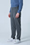 Large Size Regular Fit Pleated Dark Gray Men's Fabric Trousers - 6