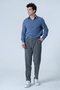 Large Size Regular Fit Pleated Dark Gray Men's Fabric Trousers - 5