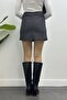 Women's Back Zipper Viscose Mini Skirt - 4
