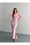 Back Strap with Crisscross Straps Laces Knit Dress - 4