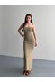 Back Strap with Crisscross Straps Laces Knit Dress - 3