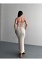 Back Strap with Crisscross Straps Laces Knit Dress - 3
