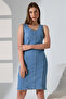 Women's Thick Strap Classic Model Medium Length Trendy Dress Bnj-666 - 4