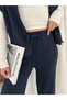 Navy Blue Stoned Double Suit with Elastic Waist Vest - 4