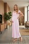 New Season Powder Maternity Short Sleeve Elegant Lace Detailed Buttoned Cotton Summer Design Nightgown - 5