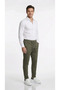 Men's Khaki Color Quality Pants Stretchy Stretch Fabric Ankle-Length Jogger Pants Woven Back Pocketed - 2