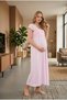 New Season Powder Maternity Short Sleeve Elegant Lace Detailed Buttoned Cotton Summer Design Nightgown - 4